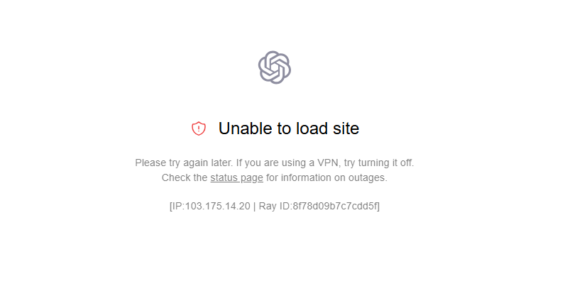 ChatGPT 无法使用？提示Unable to load site怎么解决？