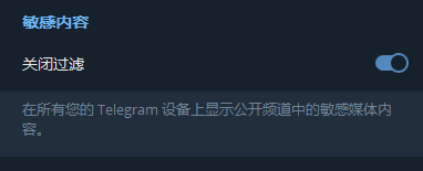 Telegram敏感内容设置