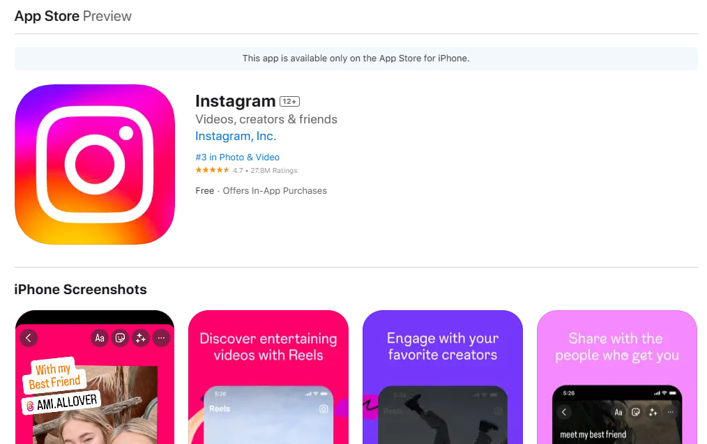 iOS下载instagram